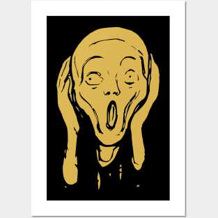 The Scream Edvard Munch The Scream Hearers Head Minimal Gold Posters and Art